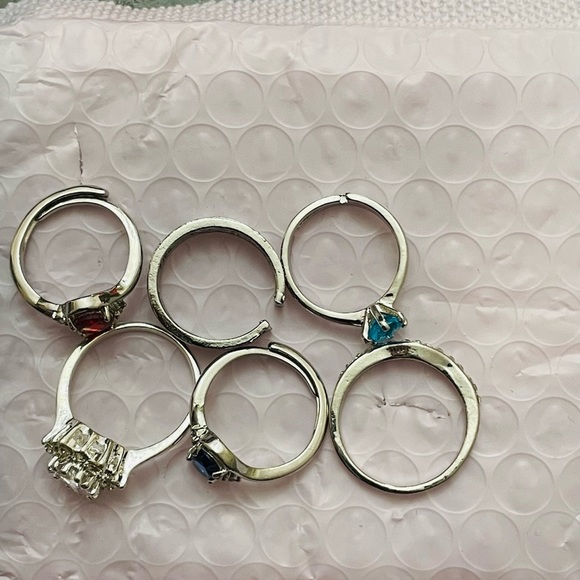 Jewelry - 6 CZ sterling silver rings lot